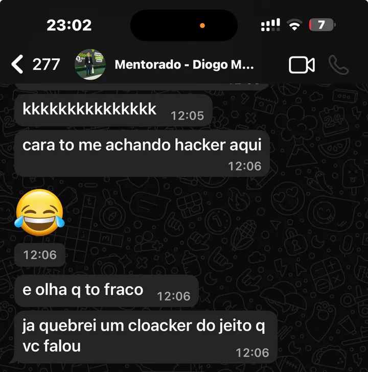 Print de conversa de um mentorado